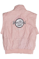 Vintage "Hard Rock Cafe Dallas" Embroidered Leather Jacket With Zip Off Sleeves (1990s)