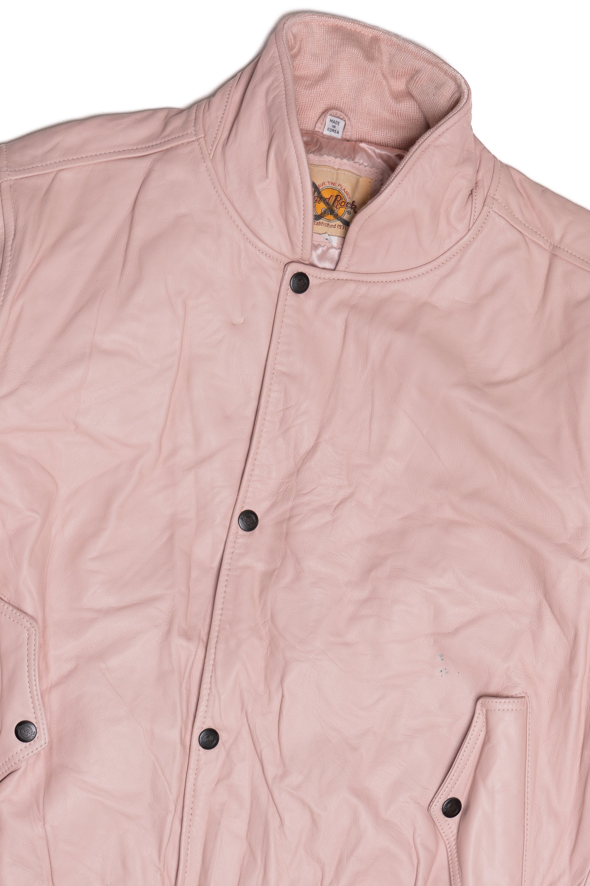 Vintage "Hard Rock Cafe Dallas" Embroidered Leather Jacket With Zip Off Sleeves (1990s)