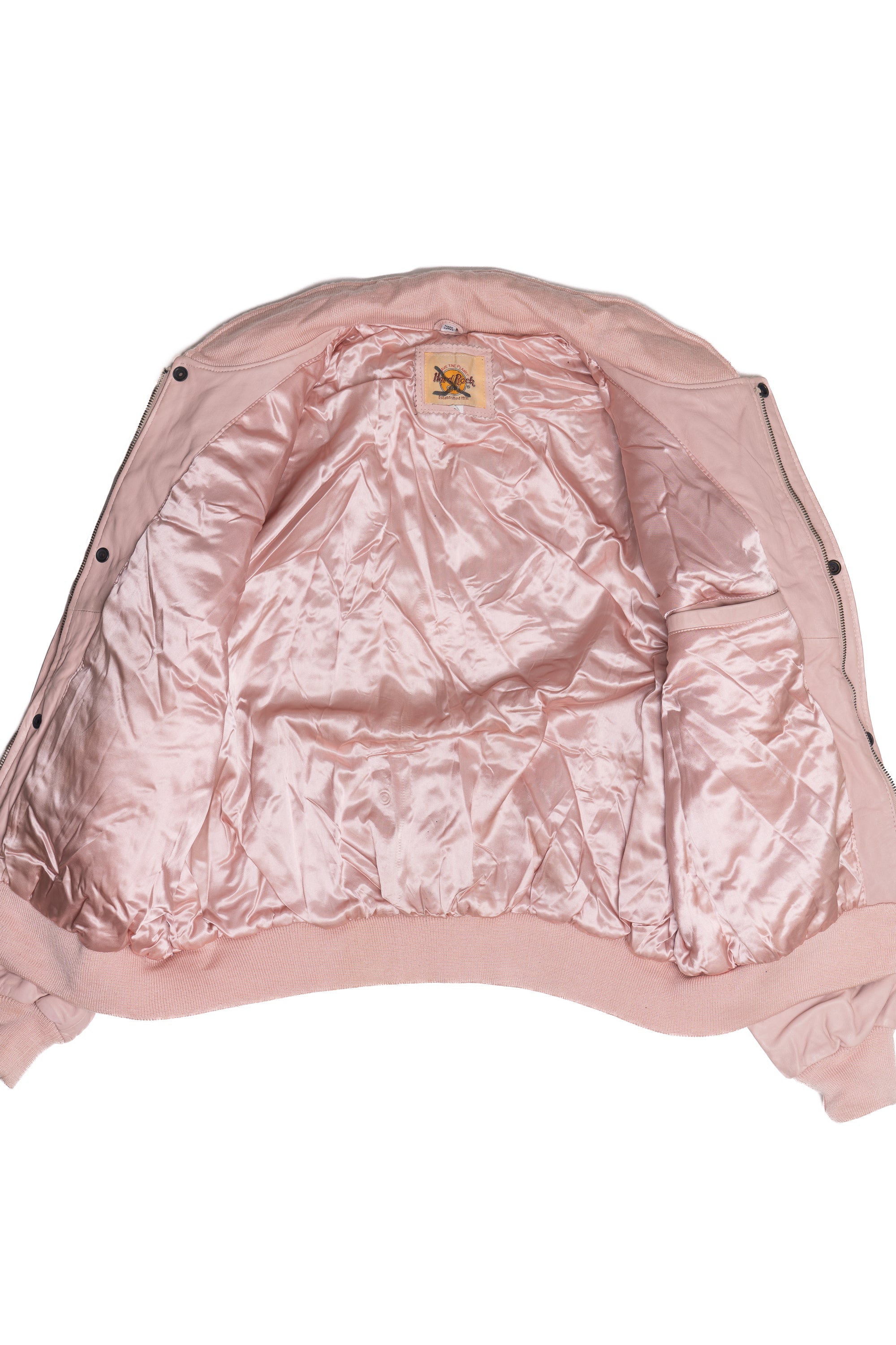 Vintage "Hard Rock Cafe Dallas" Embroidered Leather Jacket With Zip Off Sleeves (1990s)