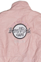 Vintage "Hard Rock Cafe Dallas" Embroidered Leather Jacket With Zip Off Sleeves (1990s)