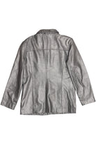 Vintage Alfani Sleek Silver Leather Jacket (2000s)