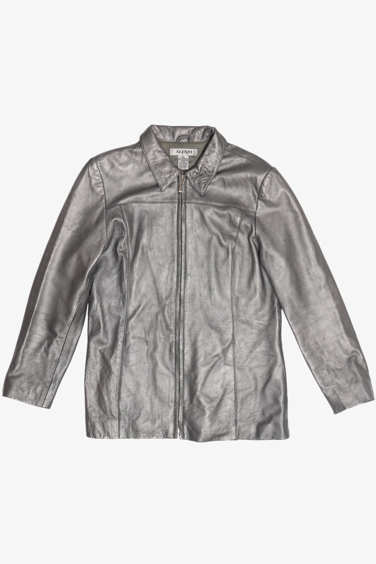 Vintage Alfani Sleek Silver Leather Jacket (2000s) – Ragstock