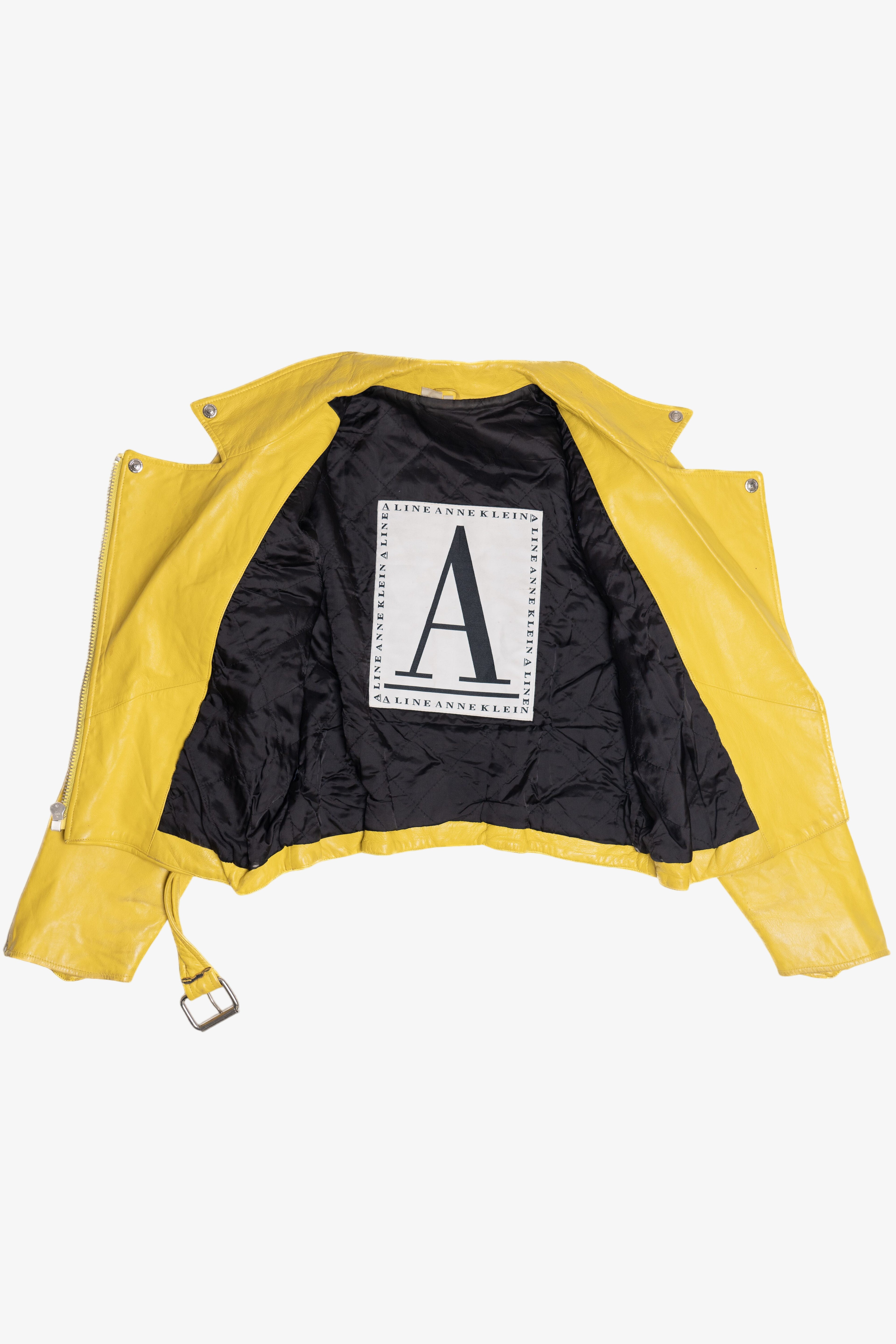 Vintage Anne Klein Yellow Leather Jacket (2000s)