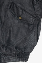 Vintage Distressed Gold's Gym Embroidered Leather Jacket With Car & Travel Patches (1990s)