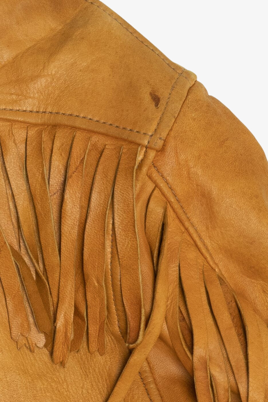 Vintage Distressed Jansha Tanning Co. Fringe Leather Jacket (1970s)
