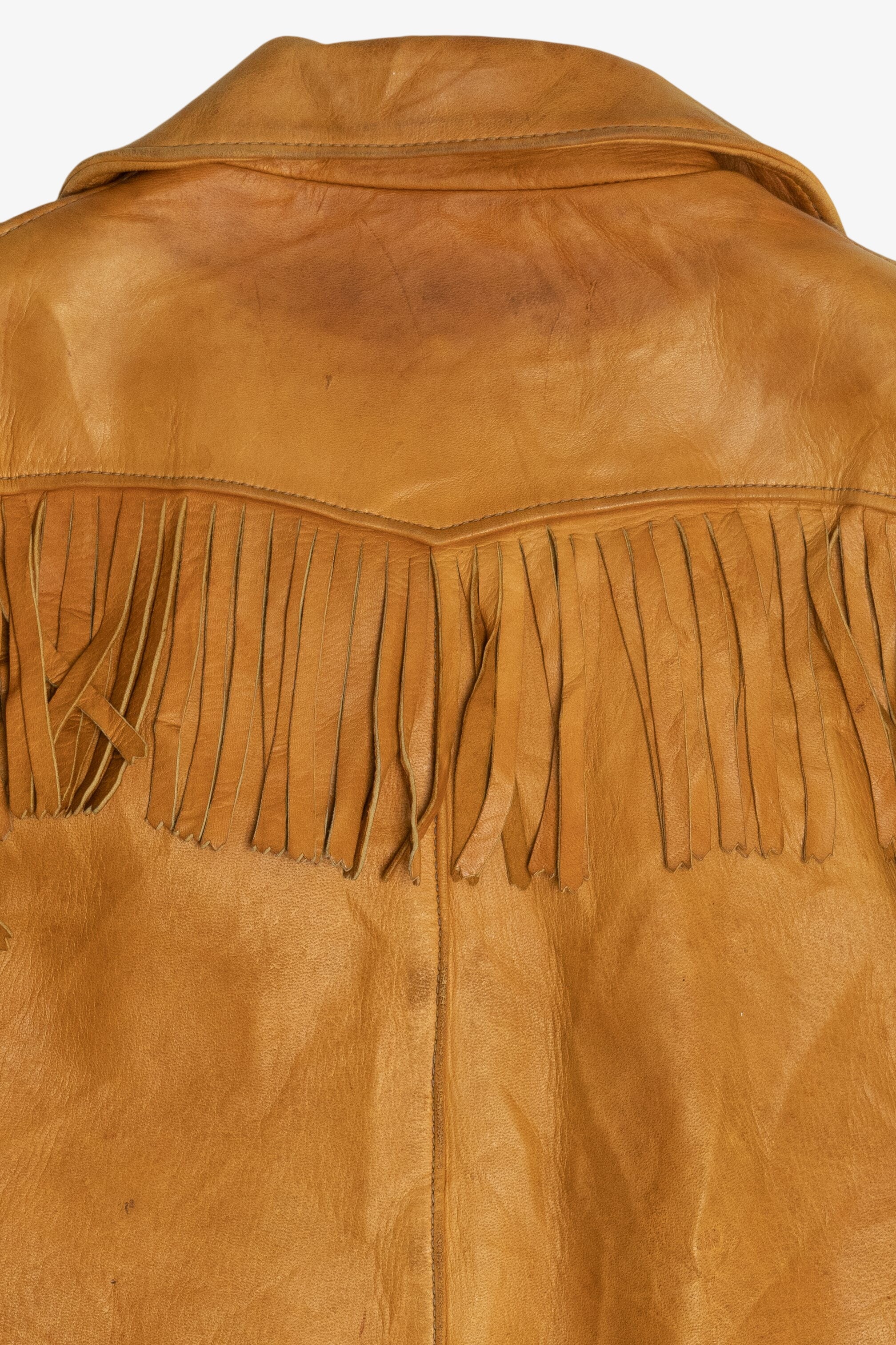 Vintage Distressed Jansha Tanning Co. Fringe Leather Jacket (1970s)