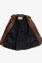 Vintage Char Hand Painted Whipstitch Leather Blazer Jacket (1970s)