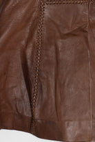 Vintage Char Hand Painted Whipstitch Leather Blazer Jacket (1970s)