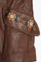 Vintage Char Hand Painted Whipstitch Leather Blazer Jacket (1970s)