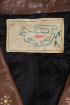 Vintage Char Hand Painted Whipstitch Leather Blazer Jacket (1970s)