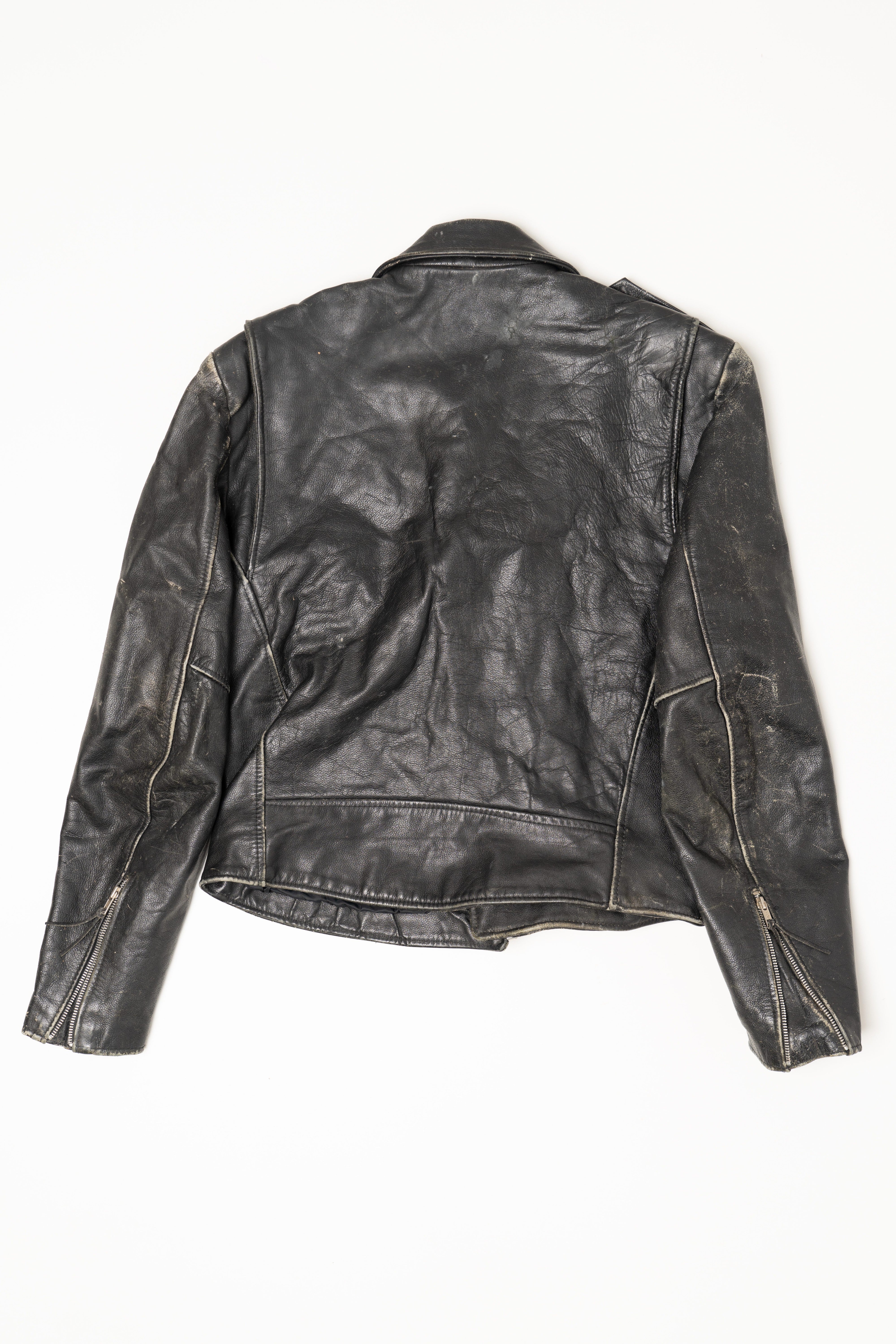 Vintage Distressed Open Road Leather Motorcycle Jacket (1990s