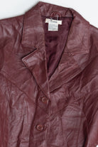Vintage Sisters Burgundy Sweater Sleeve Leather Jacket (1990s)