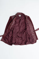 Vintage Sisters Burgundy Sweater Sleeve Leather Jacket (1990s)