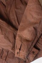 Vintage Brown Leather Bomber Jacket (1990s)