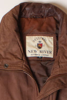 Vintage Brown Leather Bomber Jacket (1990s)