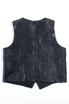 Black Leather Biker Vest