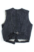 Black Leather Pinstripe Vest