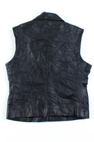 Black Leather Collared Vest