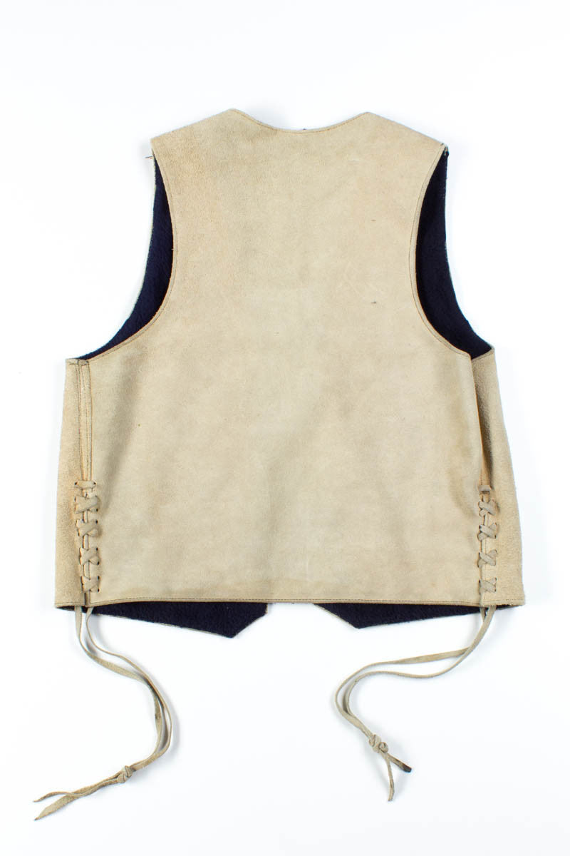 Beige Suede Sherpa Vest