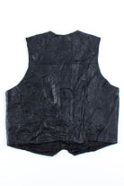 Black Leather Patchwork Vest