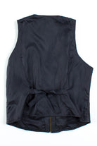 Black Leather Zip-Up Vest