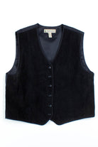 Black Suede Button-Up Vest
