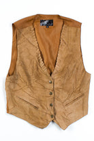 Tan Stitched Suede Vest