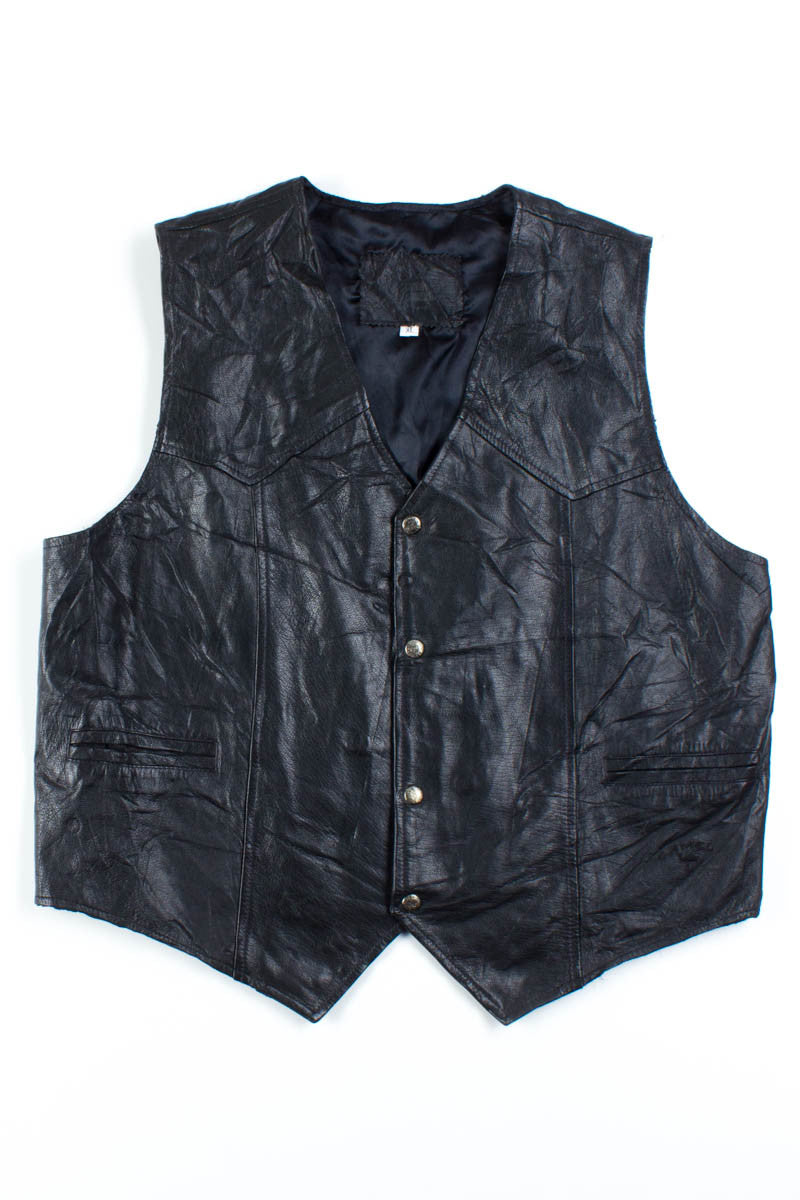 Black Camel Leather Vest