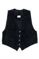 Black Stitched Suede Vest