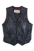 Black & Burgundy Leather Vest