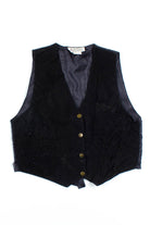 Black Suede Eyelet Vest