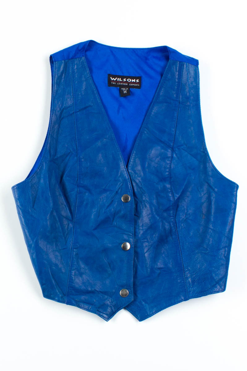 Blue Leather Vest