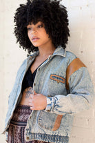 Leather Patch Denim Jacket