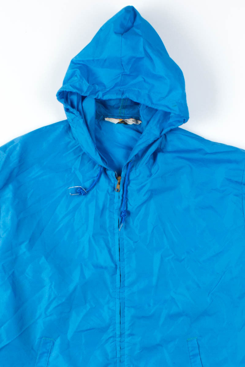 Blue Hooded Windbreaker