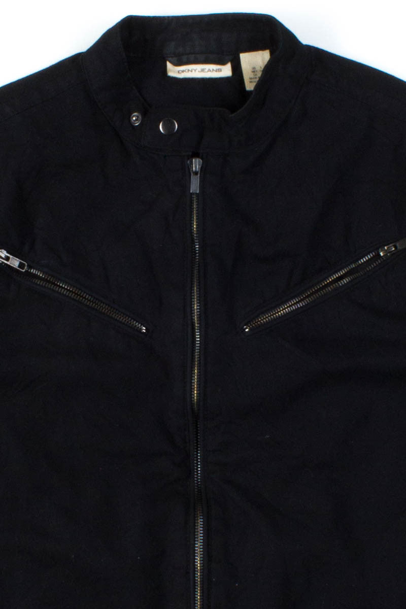 Black Zipper Pocket Bomber Jacket