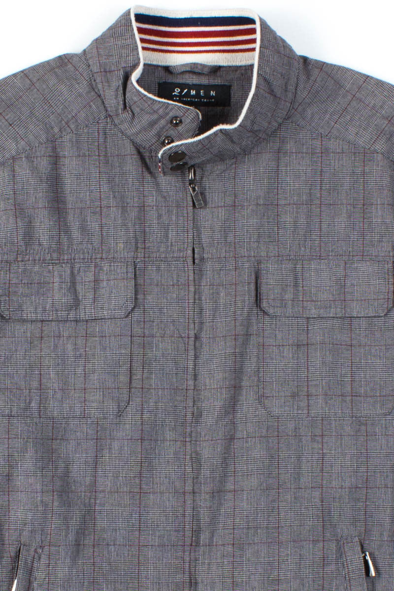 Grey Checkered Harrington Jacket