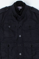 Black Button-Up Bomber Jacket