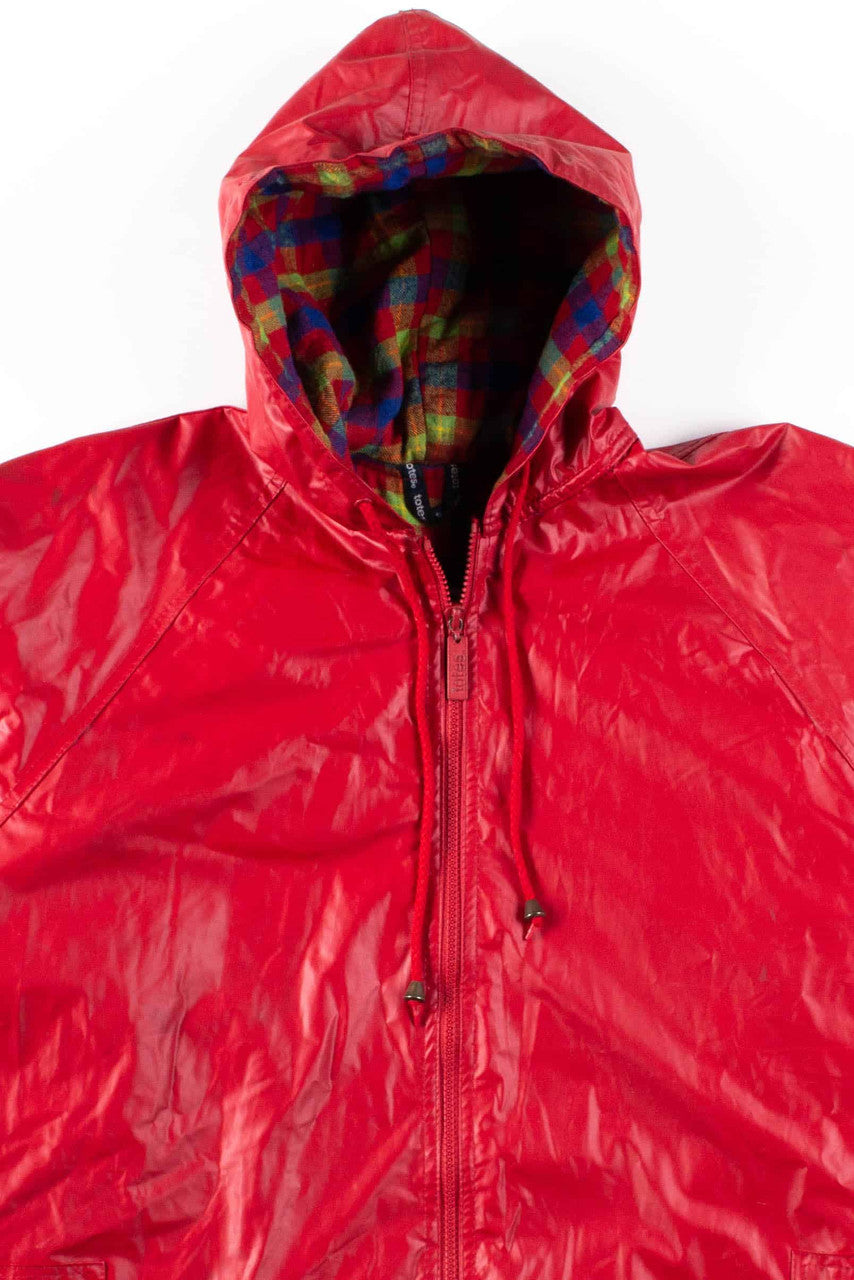 Red PVC Rain Coat