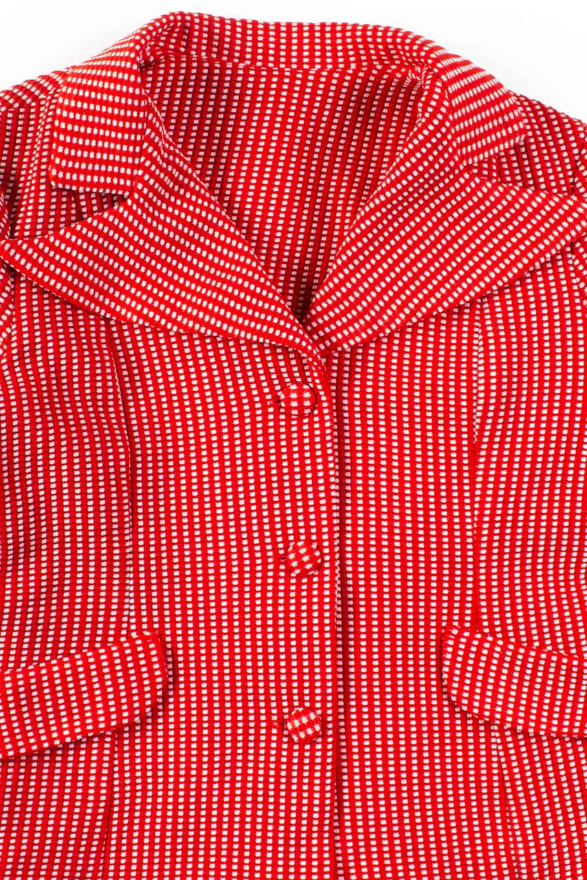 Red & White Blazer Jacket