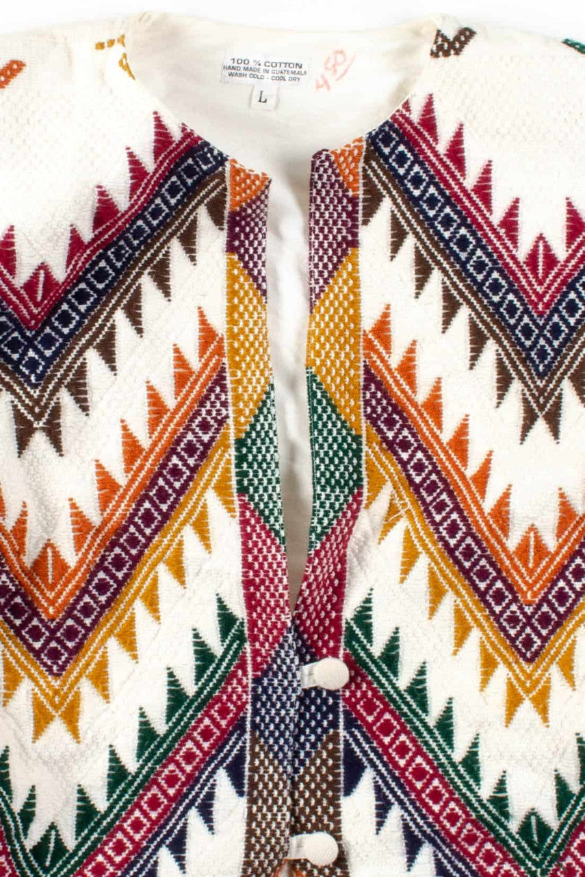 Multicolor Pattern Canvas Jacket