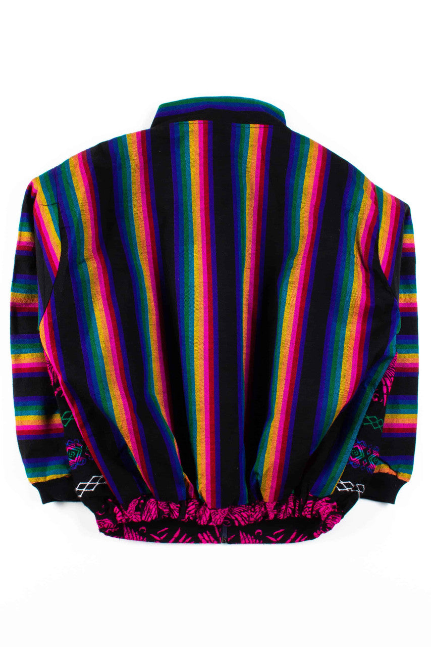 Black & Neon Rainbow Pattern Jacket