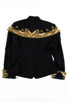 Black & Gold Beaded Button Up Jacket