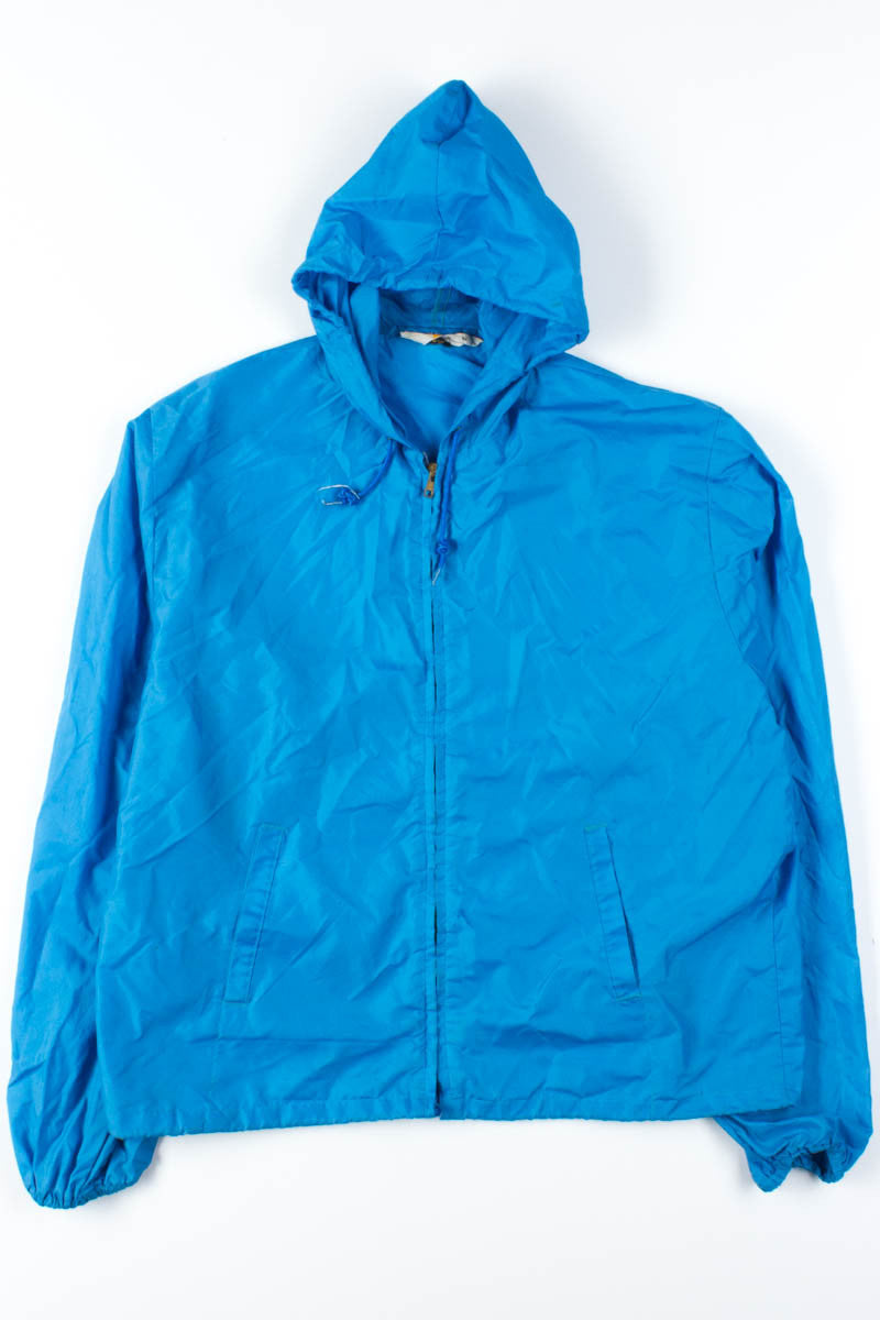 Blue Hooded Windbreaker