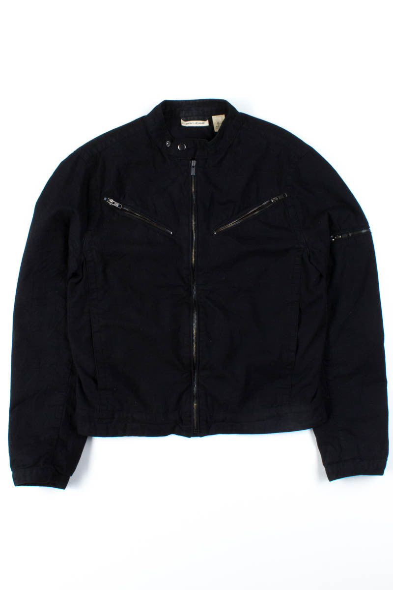 Black Zipper Pocket Bomber Jacket