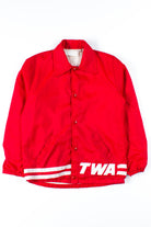 Red TWA Snap Front Nylon Jacket