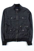 Black Starched Bomber Jacket