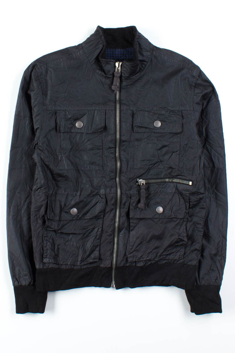 Black Starched Bomber Jacket