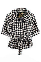 Black & White Wool Half Sleeve Jacket