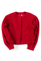 Red Wool Button-Up Jacket