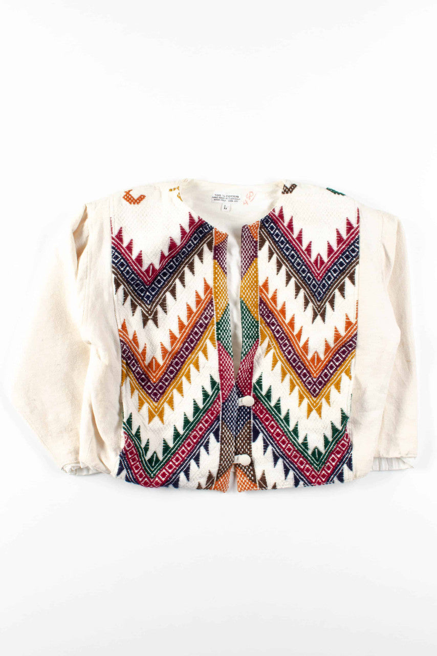 Multicolor Pattern Canvas Jacket